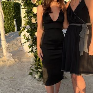 Wilfred black midi bodycon dress